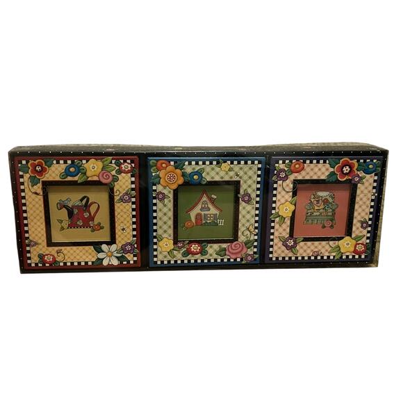 Mary Engelbreit Spring Gingham Mini Frames Set of 3 - Picture 1 of 5